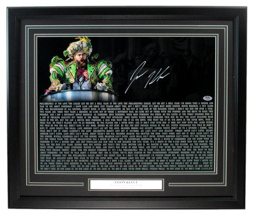 Jason Kelce Autographed 16x20 Photo Philadelphia Eagles Framed PSA/DNA