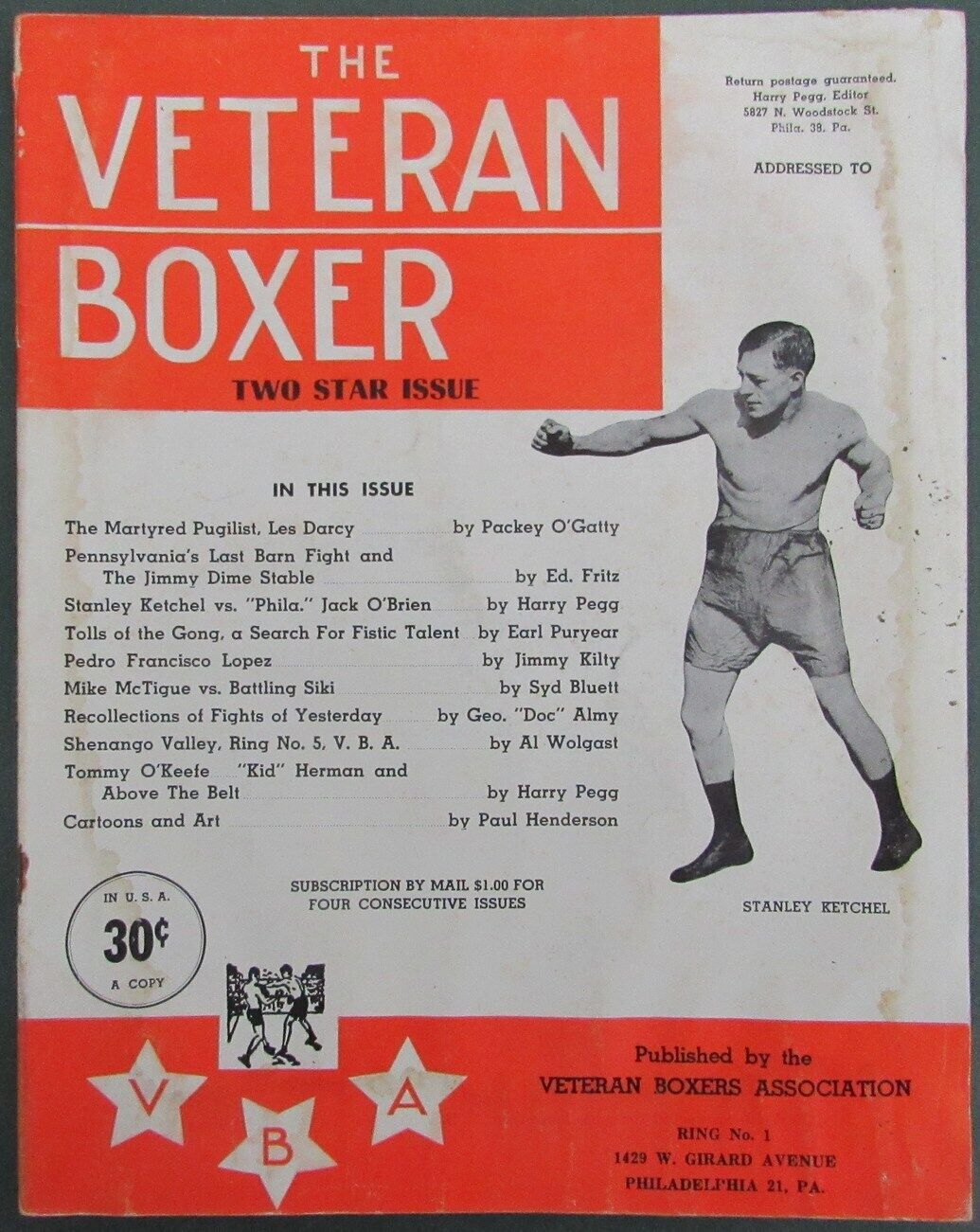 The Veteran Boxer Magazine Two Star Issue Stanley Ketchel 167717