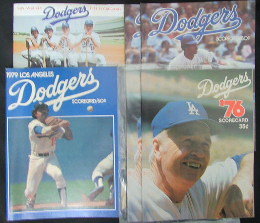 Lot of 6 Los Angeles Dodgers 1974 to 1979 Official Programs Lopes/Smith 153958