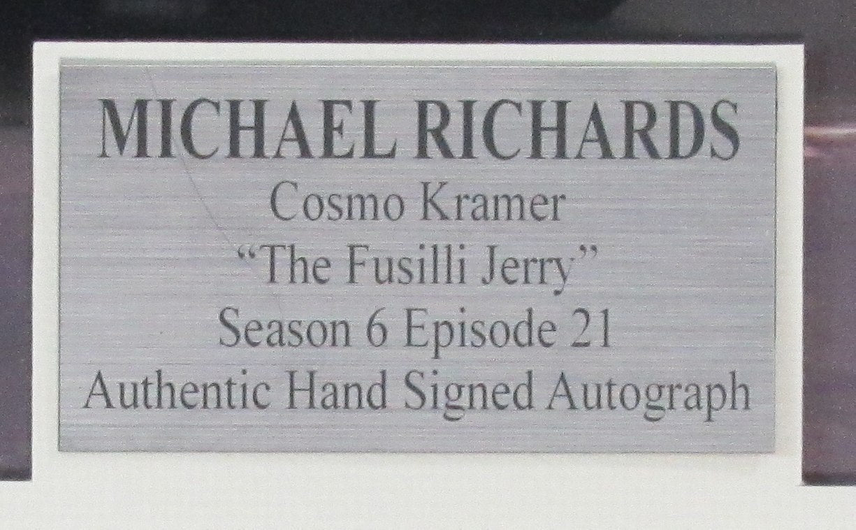 Michael Richard Signed Card w/ Photos/License Plate "Seinfeld" Framed JSA 192130