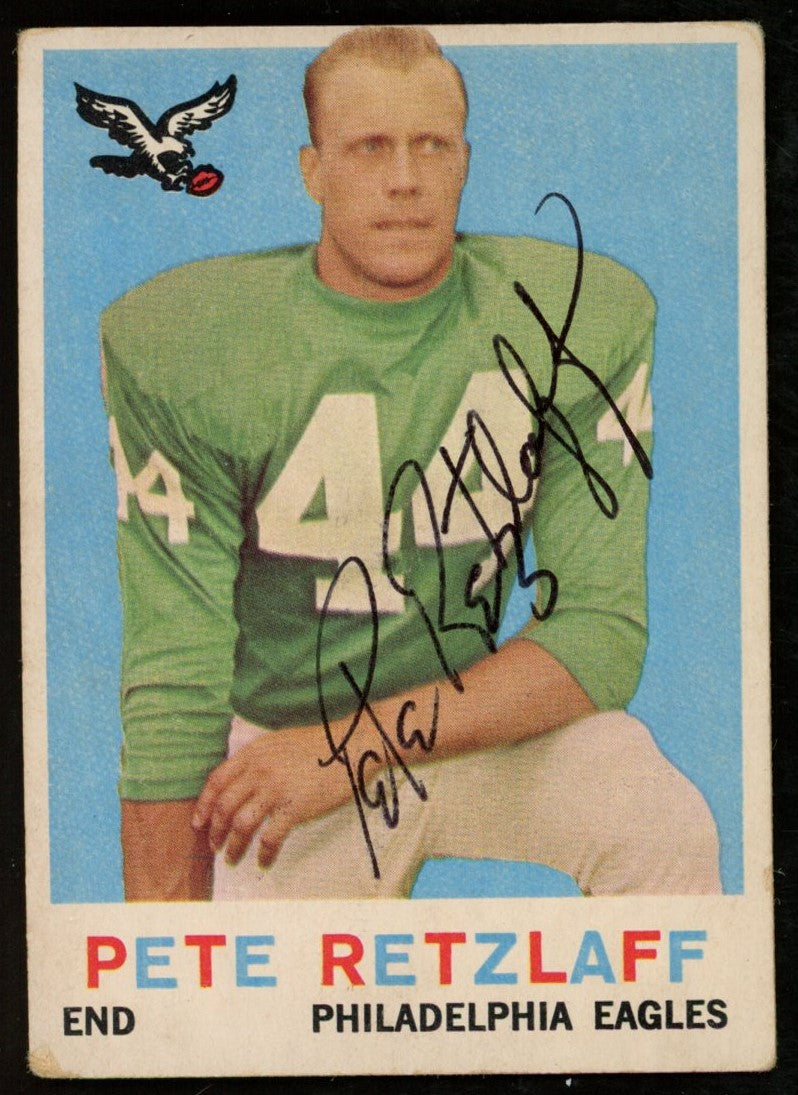 1959 TOPPS Football Card #88 Signed/Auto Pete Retzlaff Philadelphia Eagles