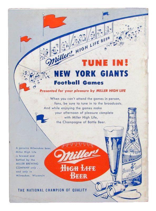 Vintage 1952 New York Football Giants Press TV Radio Media Guide