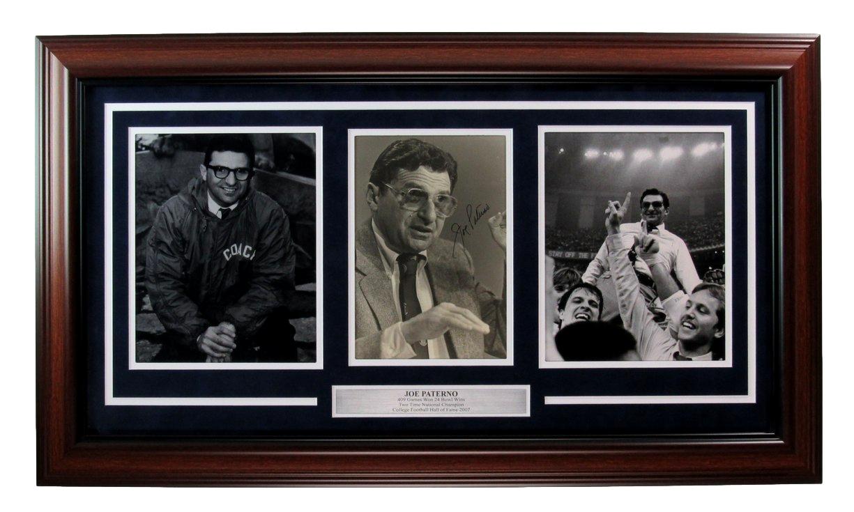 Joe Paterno Autographed 8x10 Photo Collage Penn State Framed JSA 182563