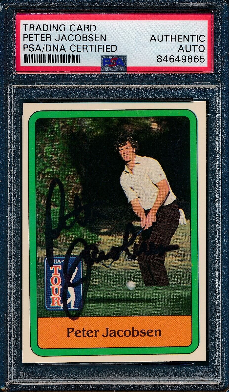 1981 DONRUSS PGA Peter Jacobsen #26 Authentic Card Signed PSA/DNA 176025