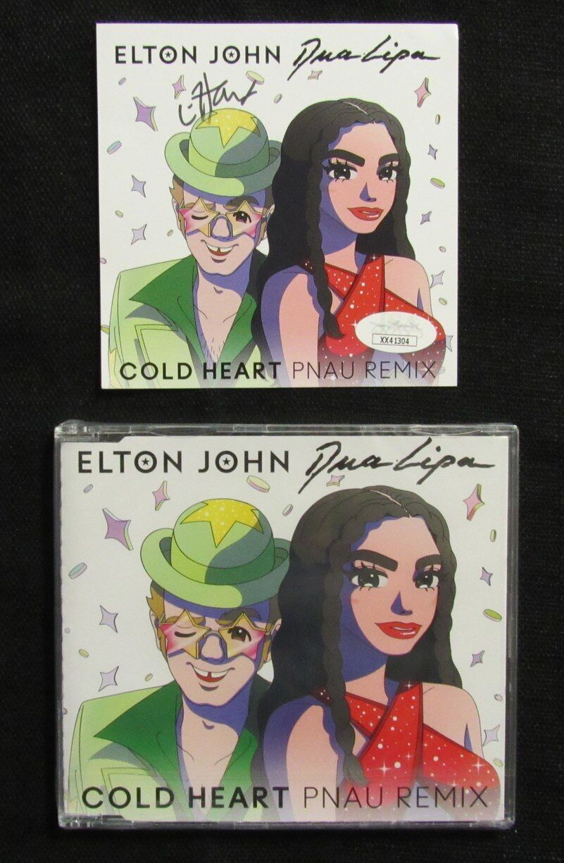 ELTON JOHN Autographed Elton & Dua "Cold Heart Pnau Remix" CD Insert - JSA LOA