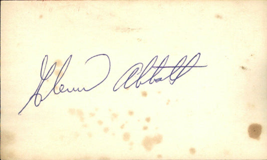 Glen Abbott Seattle Mariners Signed/Autographed 3x5 Index Card 162630