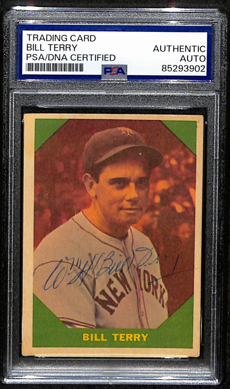 Bill Terry HOF Signed/Autographed 1960 Fleer Card #52 NY Giants PSA/DNA 190892