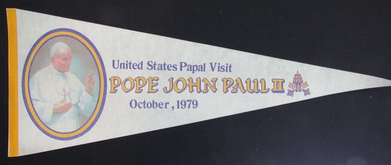 Pope John Paul II United States Papal Visit Vintage 1979 12"X30" Pennant 157942
