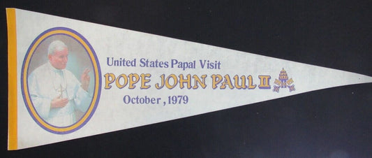 Pope John Paul II United States Papal Visit Vintage 1979 12"X30" Pennant 157942
