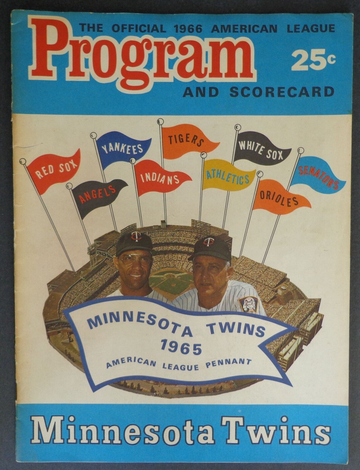 Vintage 1966 Twins Multi-Signed Photo/Program Jim Lemon/Al Worthington 177125