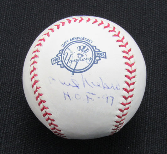 Phil Niekro Signed/Auto Yankees 100th OML Baseball JSA Inscr  186572