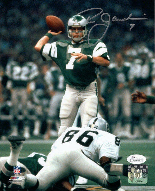 Ron Jaworski "7" Eagles Green Jersey Signed Color 8x10 Photo JSA 136733