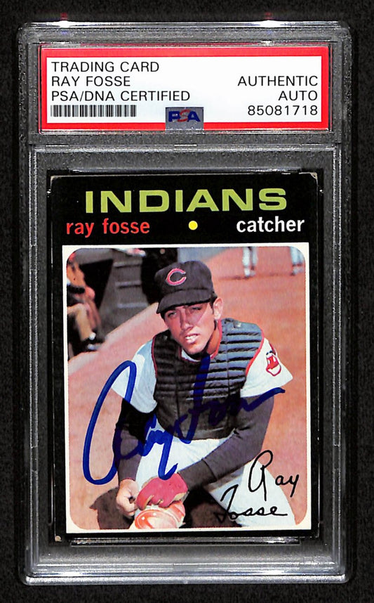 Ray Fosse Signed 1971 Topps Card #125 Cleveland Indians PSA/DNA 184500