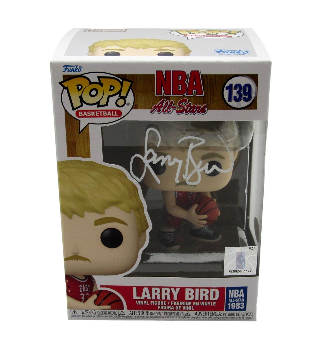 Larry Bird HOF Autographed Funko Pop! #139 Figurine Boston Celtics JSA 183308