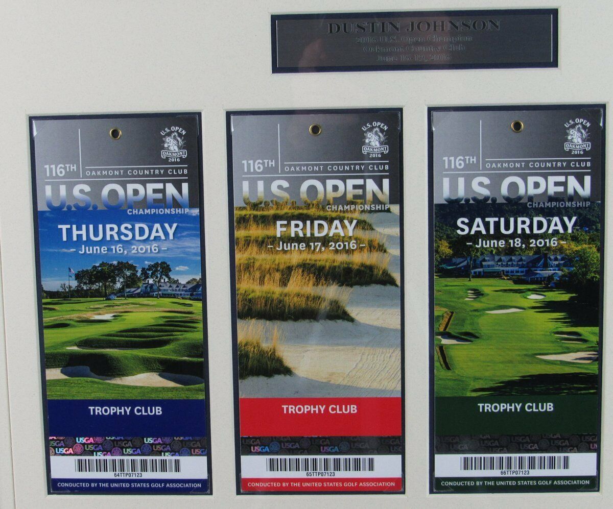 Dustin Johnson US Open Ticket Collage Framed Unsigned 136035