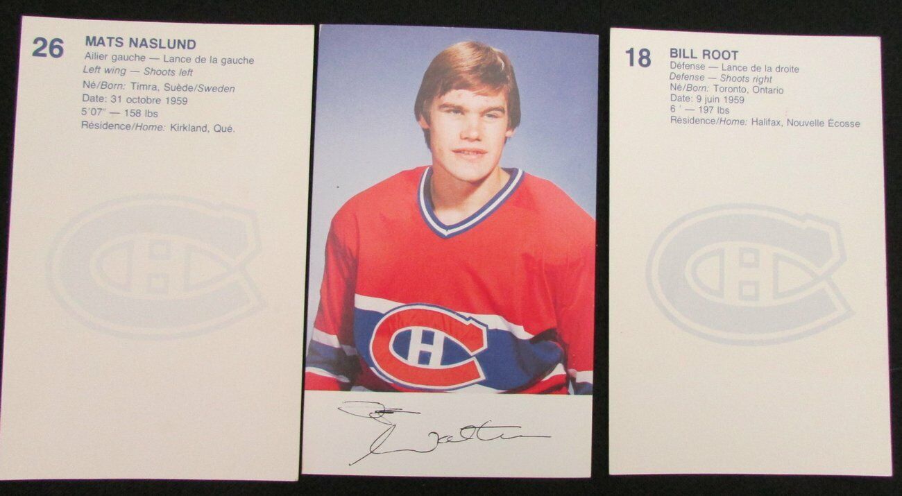 Lot of 3. Montreal Canadiens Signed 3.5x5.5 Team Postcards incl. Naslund 150456