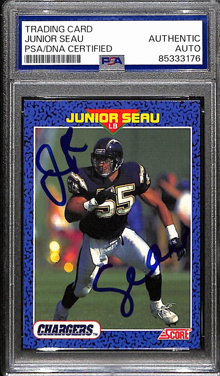 Junior Seau HOF Signed/Autographed 1991 Score Card #34 Chargers PSA/DNA 187969