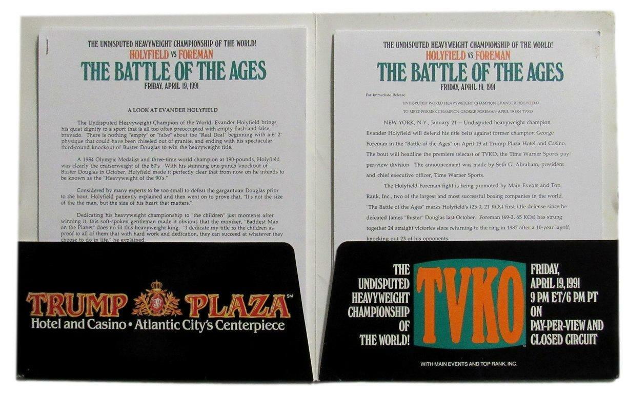 1991 Championship Boxing Evander Holyfield vs. George Foreman Press Kit 167433