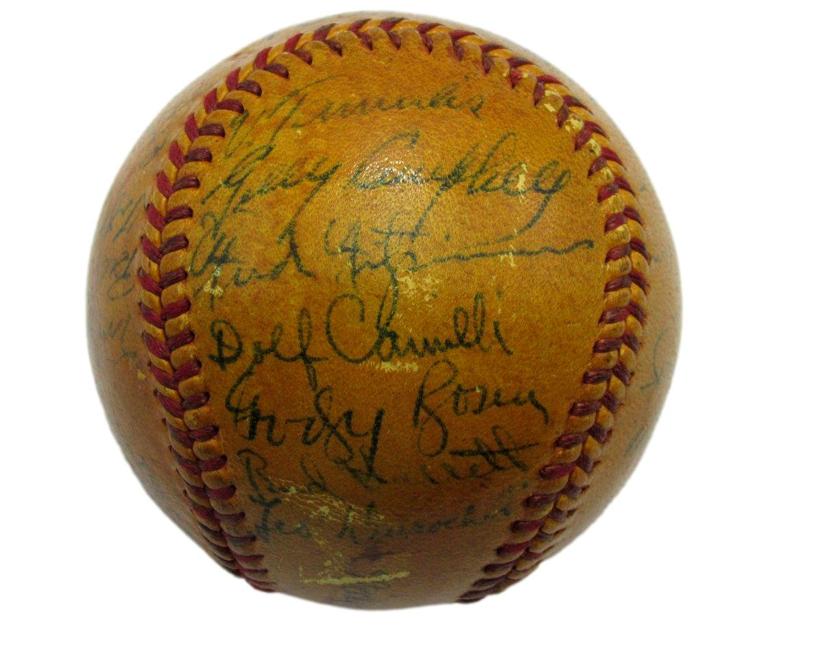 1938 Brooklyn Dodgers Signed Baseball w/Babe Ruth Cuyler Grimes (HOF) JSA 190042