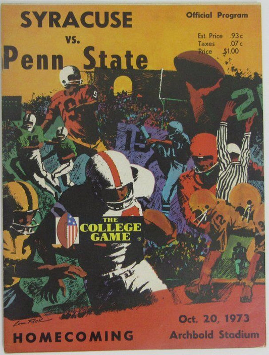 1973 Syracuse vs. Penn State Nittany Lions Football Program 137971