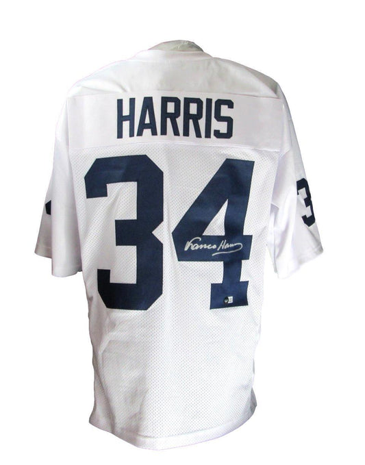 Franco Harris Signed Penn State PSU Custom Football Jersey Beckett 165257