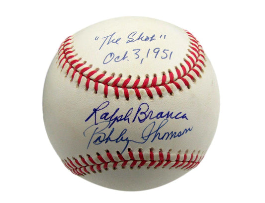 Ralph Branca/Bobby Thomson Dual-Signed/Inscribed ONL Baseball JSA 190017