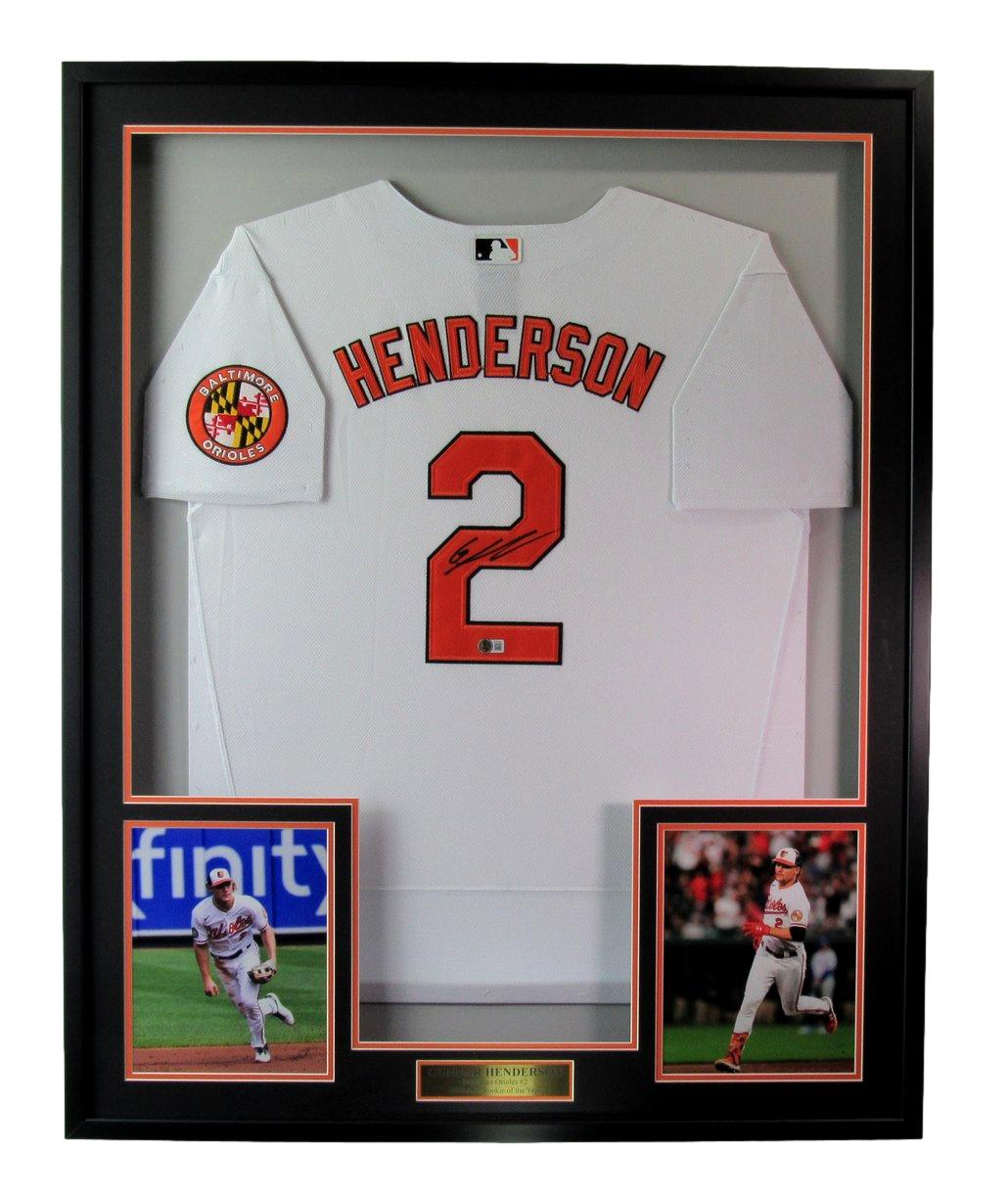 Gunnar Henderson Autographed Nike Jersey Orioles Framed Beckett 188532