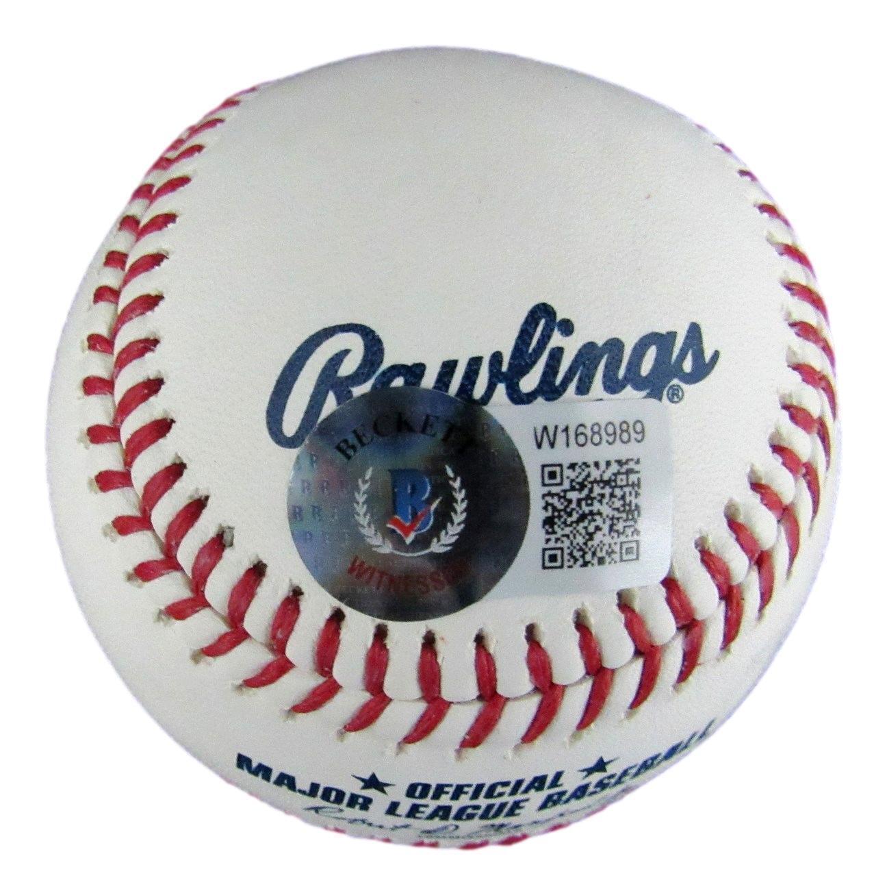 Dennis Martinez Autographed/Inscr El Presidente OML Baseball   Beckett 176896