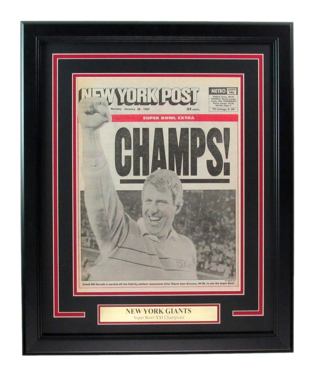 January 26, 1987 New York Post Newspaper NY Giants SB Champs Framed 185634