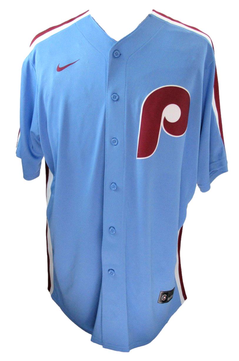 Chase Utley Signed Blue Nike Baseball Jersey Phillies Size XL Fanatics 187367