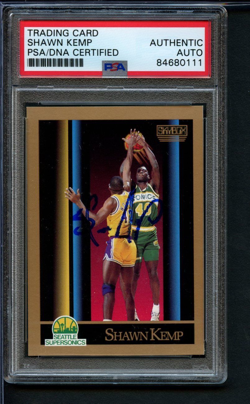 1990 Skybox Rookie Shawn Kemp #268 Authentic Card Signed Sonics PSA/DNA