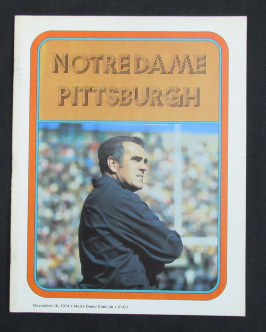 11/16/1974 Notre Dame vs. Pittsburgh College Program 185802