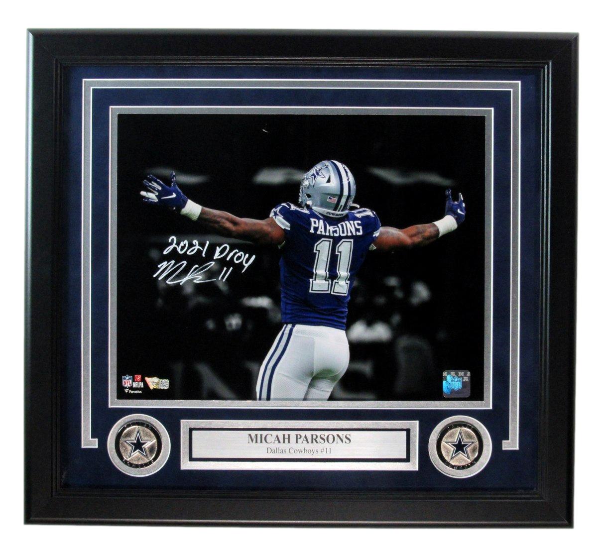 Micah Parsons Signed/Inscribed 11x14 Photo Dallas Cowboys Framed Fanatics 187186