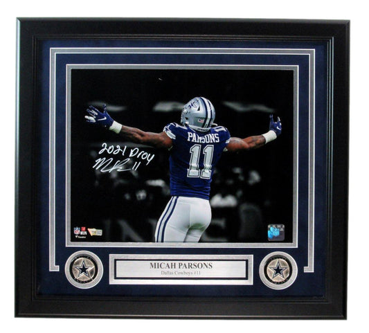 Micah Parsons Signed/Inscribed 11x14 Photo Dallas Cowboys Framed Fanatics 187186