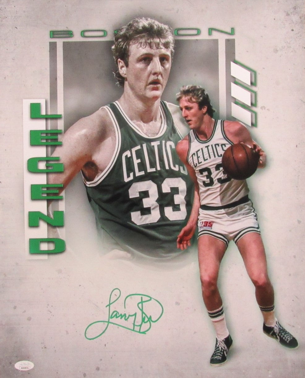 Larry Bird HOF Autographed 16x20 Photo Boston Celtics JSA 181176