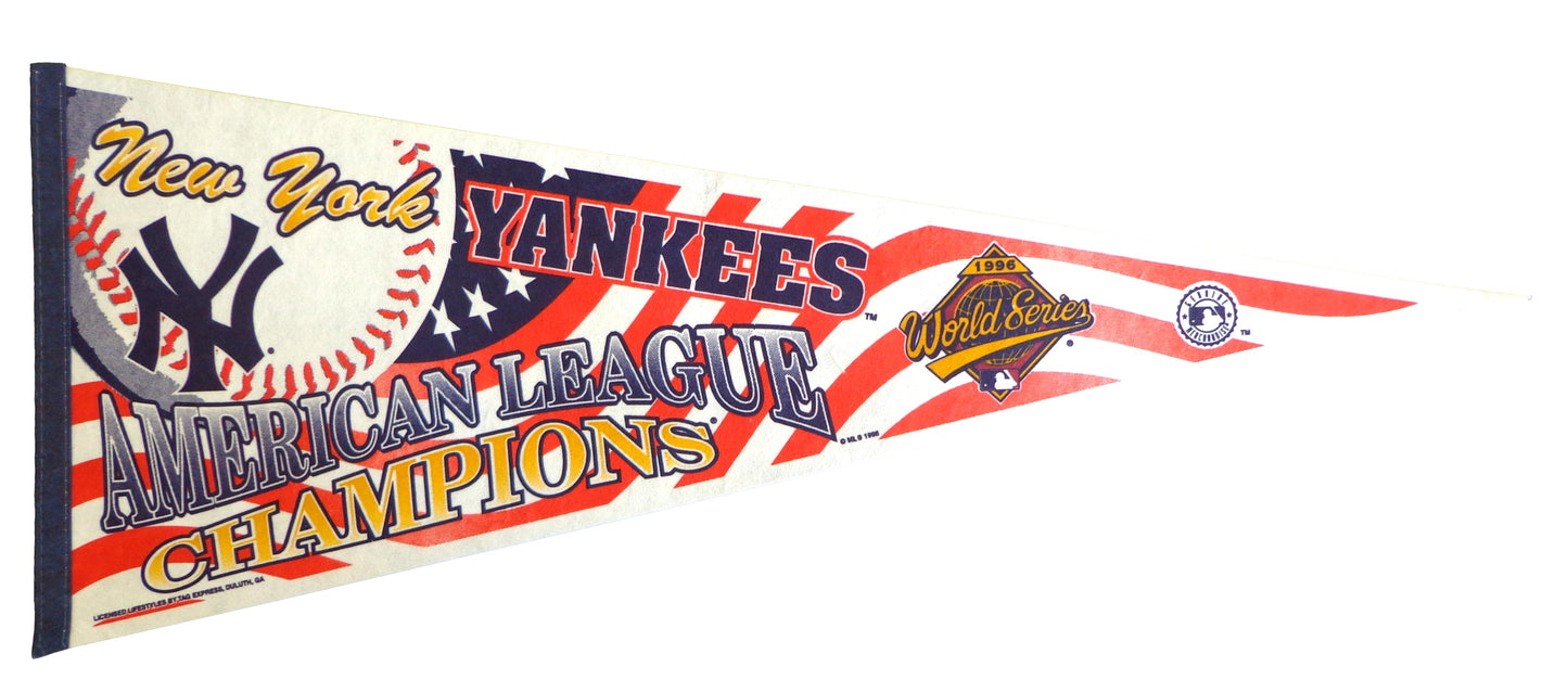 1996 New York Yankees World Series Baseball 30x12 Felt Pennant