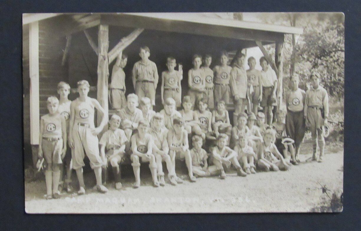 Vintage Camp Maquam Swanton, Vermont B/W Photo Postcard