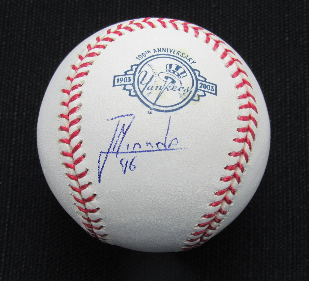 Juan Miranda Signed/Auto Yankees 100th OML Baseball JSA  186965