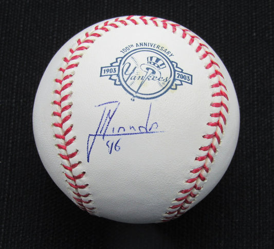 Juan Miranda Signed/Auto Yankees 100th OML Baseball JSA  186965