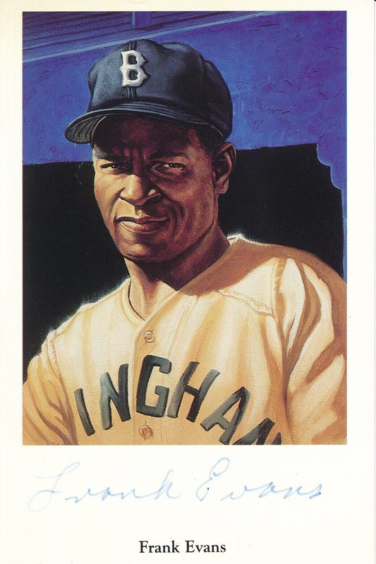 Frank Evans Signed Negro League - Black Barons Ron Lewis Post Card 181263