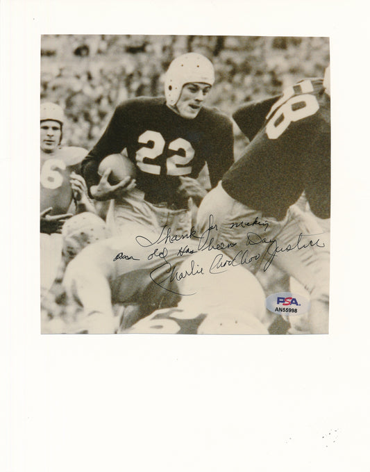 Charlie "Choo Choo" Justice Signed/Insc Mounted  6x6 Magazine Photo NC PSA/DNA