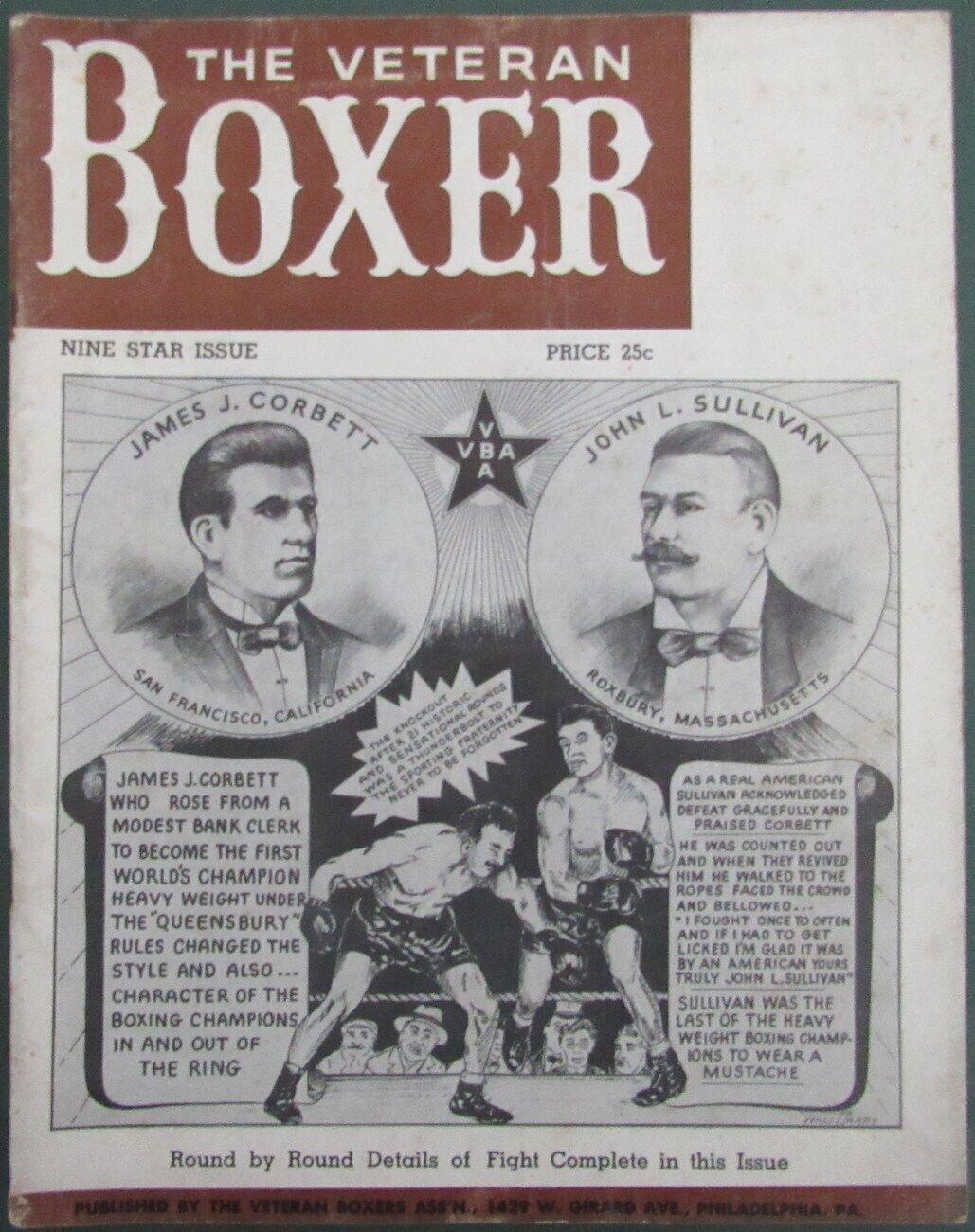 The Veteran Boxer Magazine Nine Star Issue Corbett/Sullivan 167721