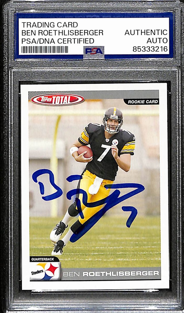 Ben Roethlisberger Signed/Auto 2004 Topps Total Rookie #375 Steelers PSA 192513