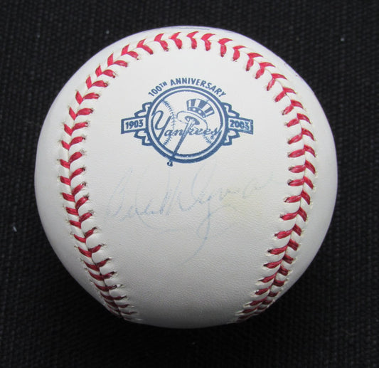 Butch Wynegar Signed/Auto Yankees 100th OML Baseball JSA  186897