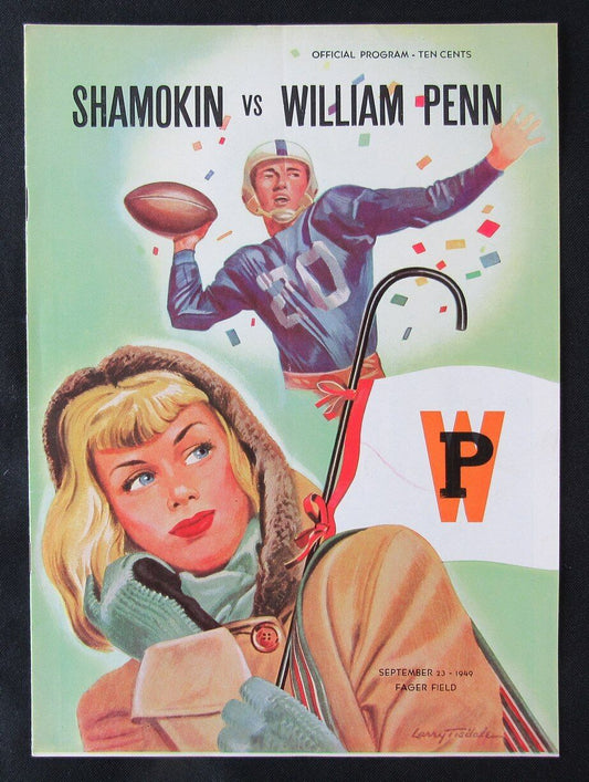 1949 Shamokin vs. William Penn High School Football Game Program 09/23