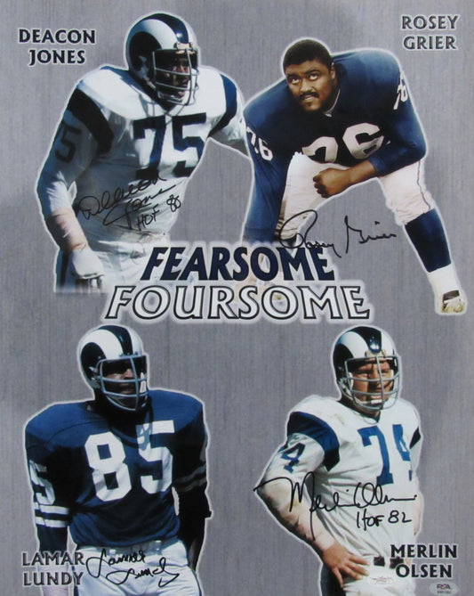 Fearsome Foursome Signed by 4 Players 16x20 Photo LA Rams PSA/DNA 185315