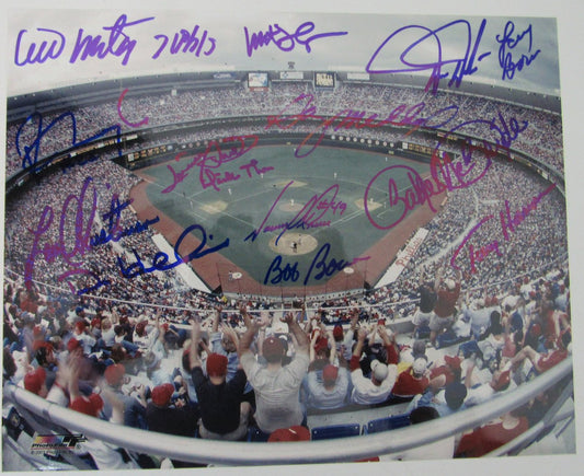 Philadelphia Phillies Multi-Signed (14) 8x10 Photo Veterans Stadium Bowa 152759