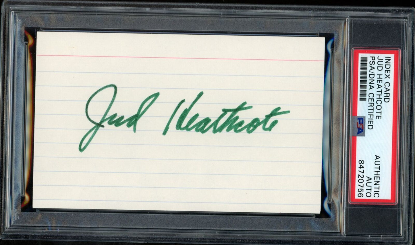 Jud Heathcote Autographed 3x5 Index Card Michigan State Basketball Coach PSA/DNA