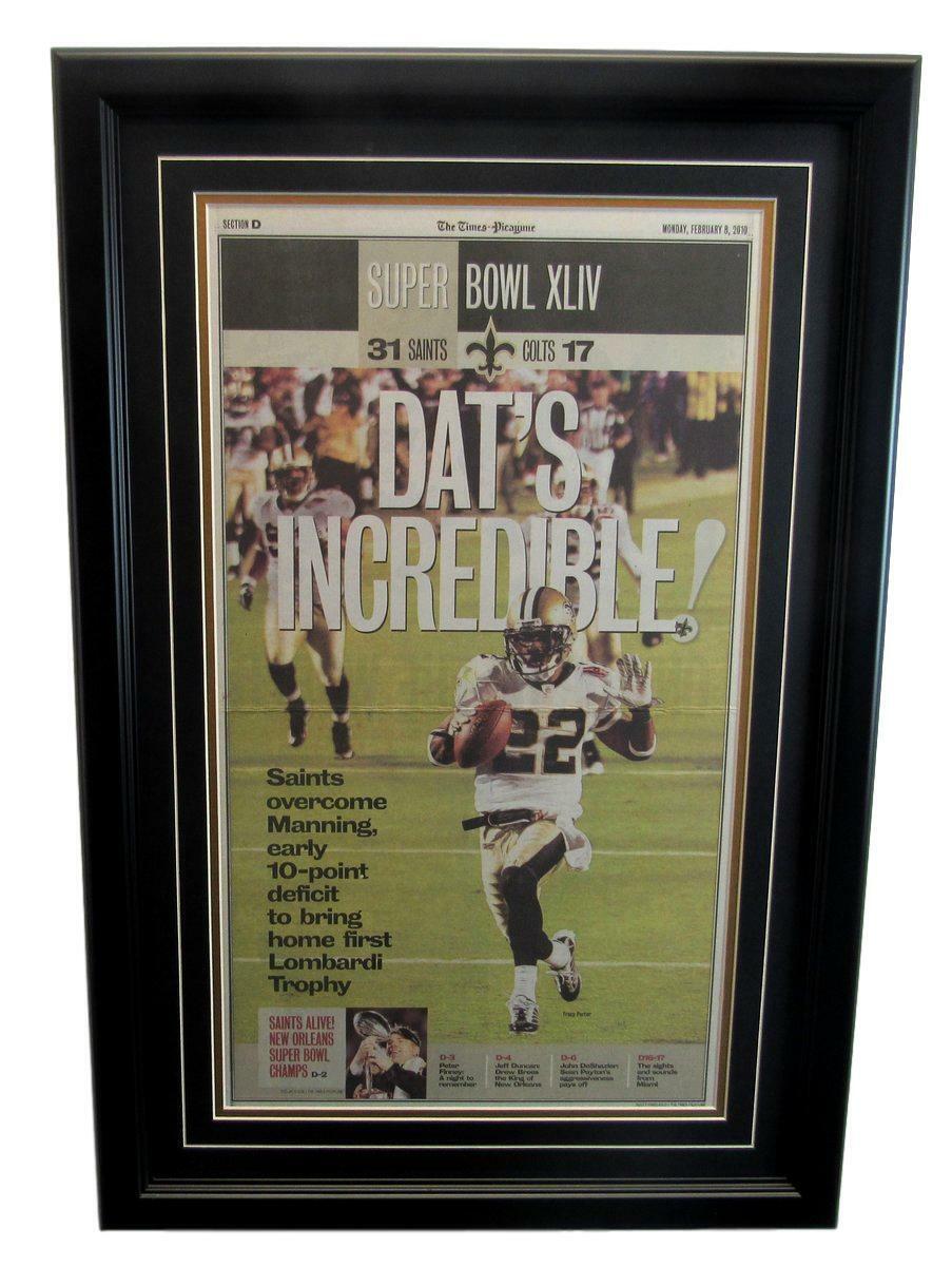 The Times Picayune Newspaper Saints Super Bowl XLIV Champs Framed 136613