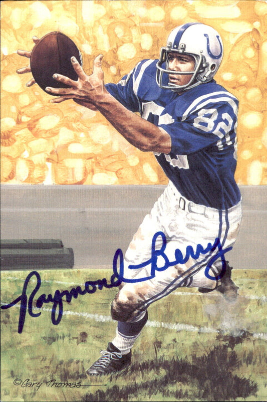 Raymond Berry HOF Autographed Goal Line Art GLAC Postcard Baltimore Colts JSA